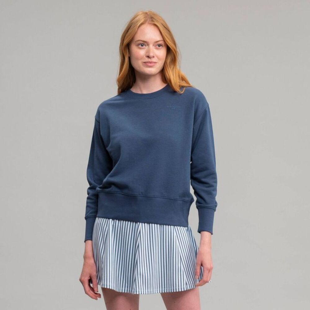 Richer Poorer Women's French Terry Cropped Crewneck Sweatshirt - Navy Blue M